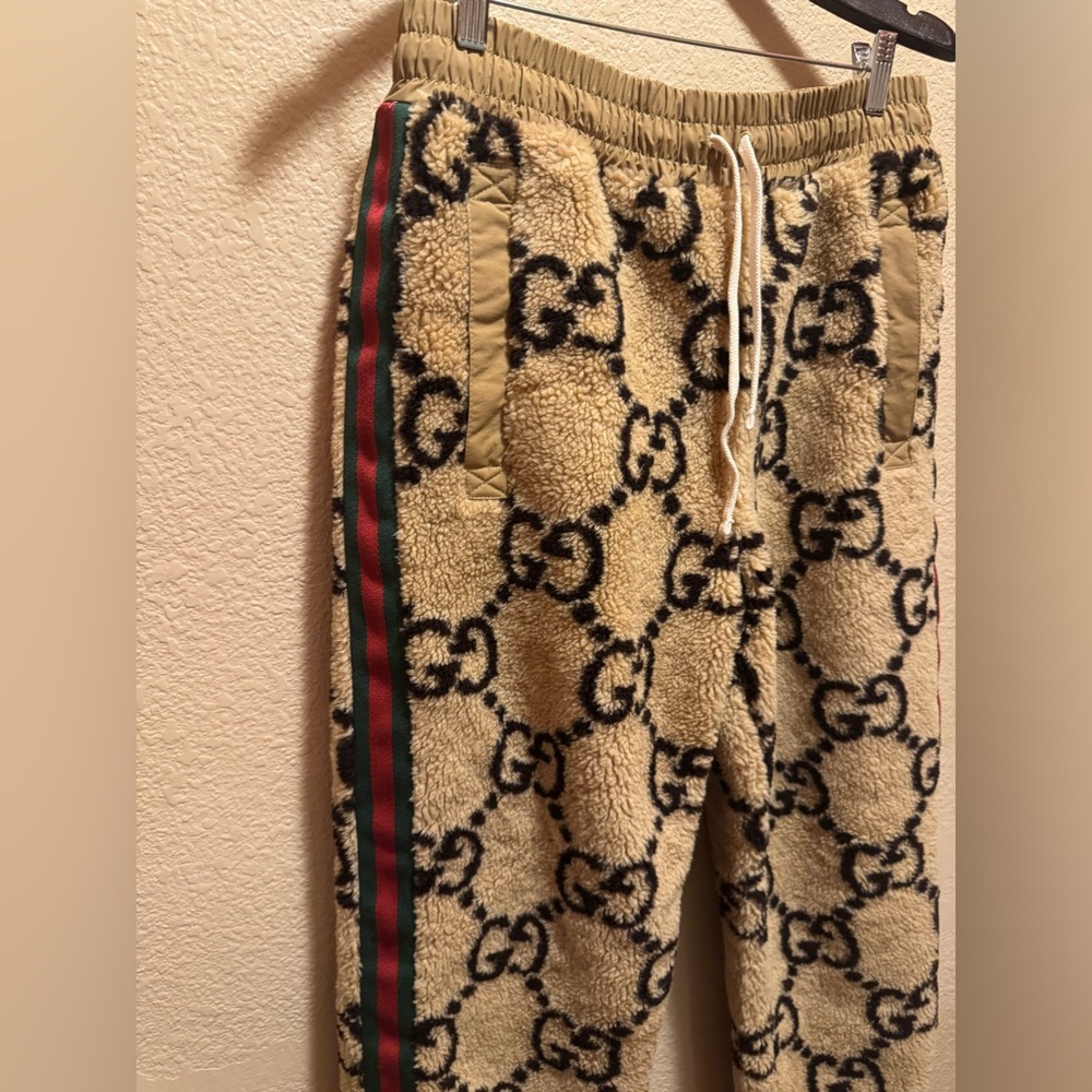 New Authentic Gucci GG Supreme Jumbo Logo Wool Sweatpants Size XXL - Picture 6 of 15